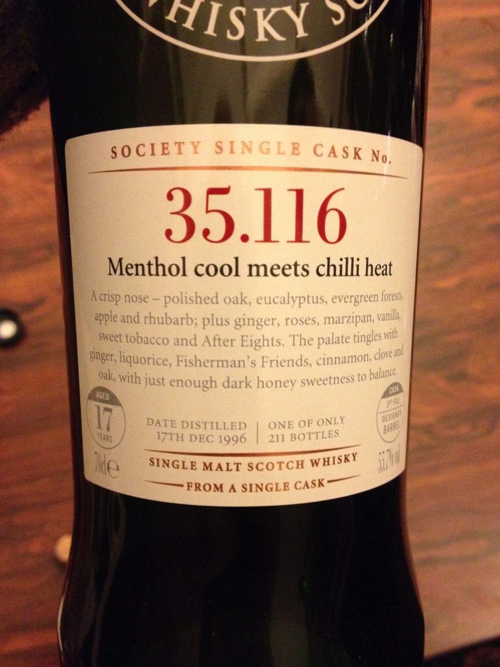 SMWS 35.116 Menthol cool meets chilli heat
