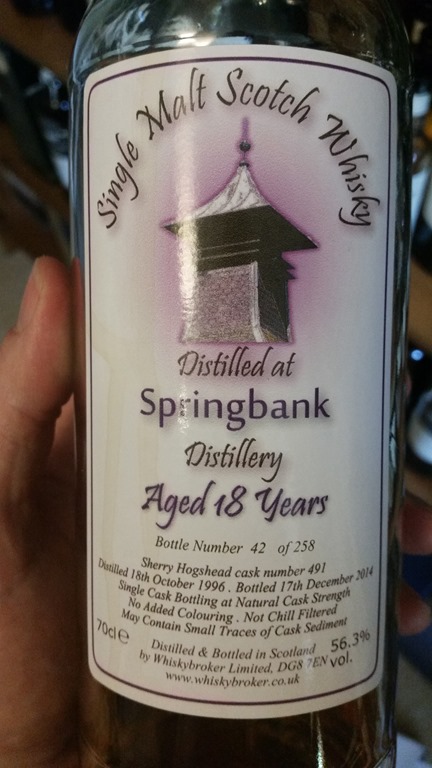 Springbank 18 Years Old 1996 Sherry Cask&nbsp;491